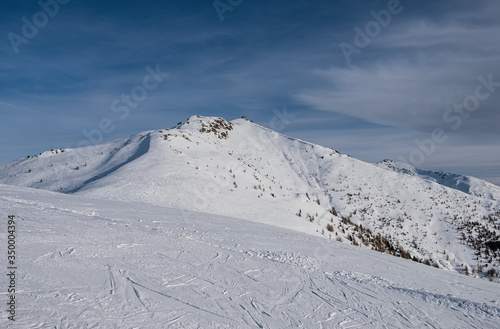 Winter landscape in Tre Cime Dolomiti, or Drei Zinnen Dolomites. Monte Elmo Sesto , Italy. January 2020 © Сергій Вовк