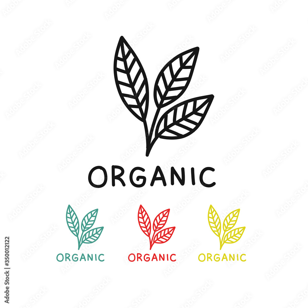 Fototapeta premium organic symbol doodle icon, vector illustration