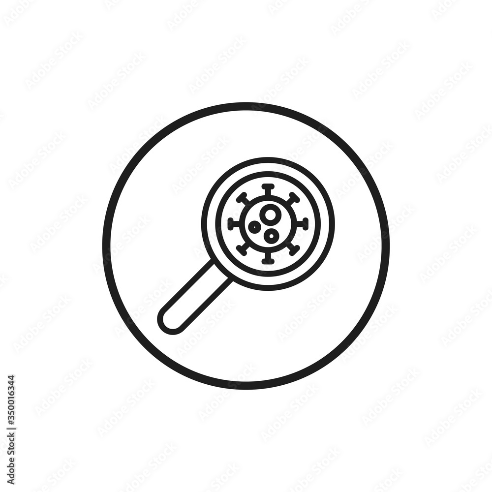 virus detection infection laboratory line icon, vector illustration