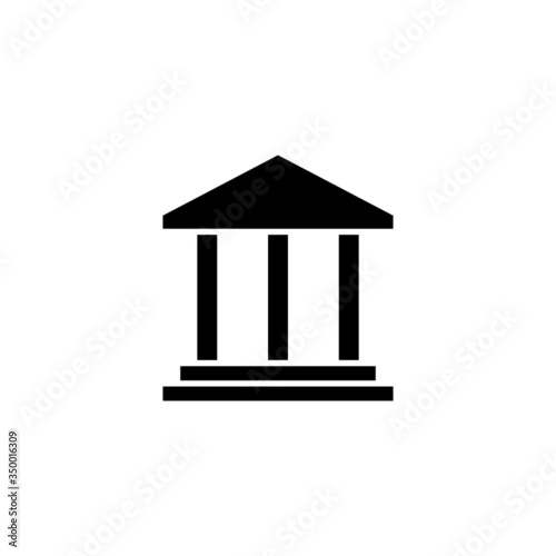Museum building glyph icon, museum building icon symbol sign in black flat shape design on white background