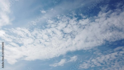 Blue sky with clouds over the Kinburn Foreland, Black Sea, near Ochakiv, Ukraine photo