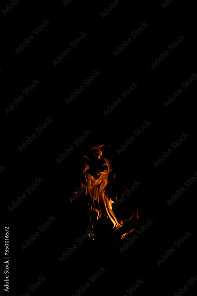 Red flames on a dark background