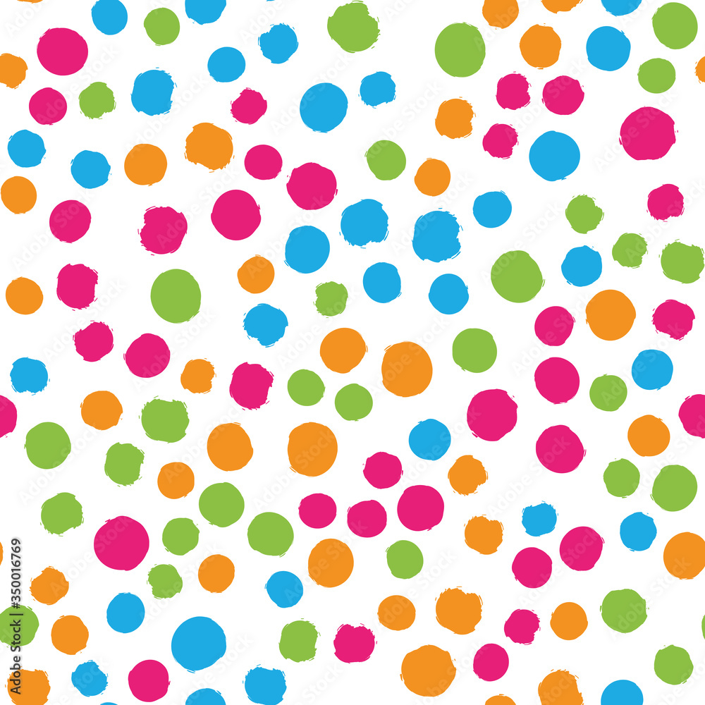 Scattered colorful brush dots. Seamless background pattern. Abstract vector wallpaper Scattered colorful brush dots. Seamless background pattern. Abstract vector wallpaper