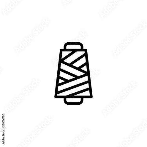 Yarn spool vector icon, yarn spool icon symbol sign  in outline, lineart style on white background