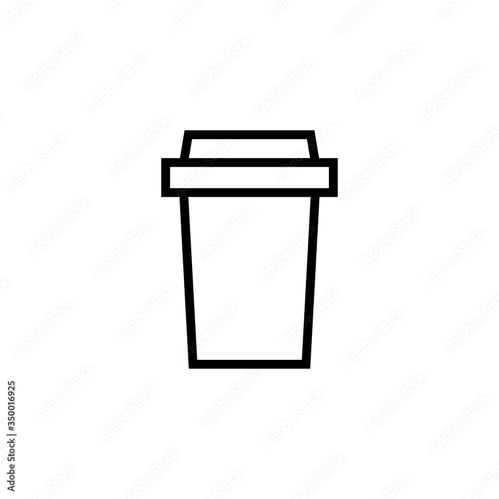 coffee cup vector icon, hot coffee in outline, lineart style on white background coffee cup vector icon, hot coffee in outline, lineart style on white background