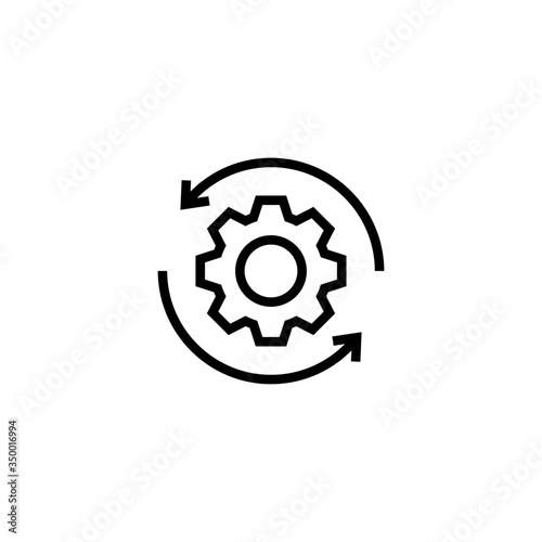 Productivity Icon vector, Production icon vector in outline, lineart style on white background