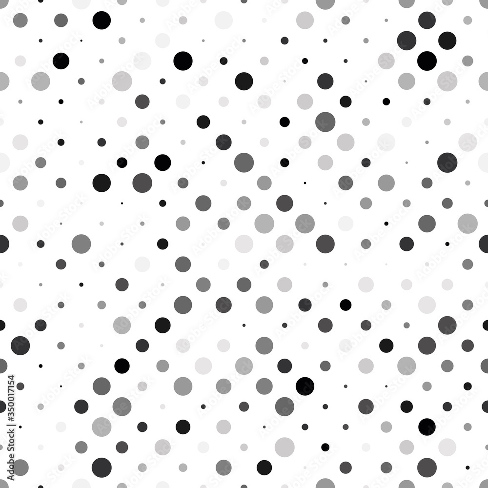 Seamless polka dot pattern. Grey dots in random sizes on white background. Vector illustration Seamless polka dot pattern. Grey dots in random sizes on white background. Vector illustration