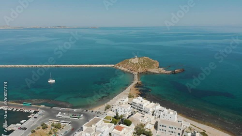 Aerial view of Apollo Temple's entrance on Naxos in Greece.