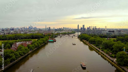 Aerial view of Chelsea and central London, UK photo