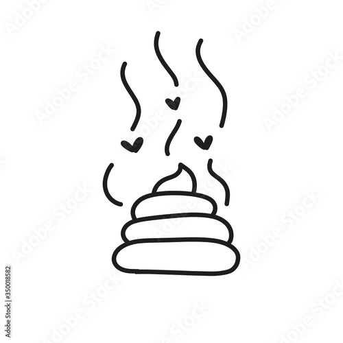 poo doodle icon, vector illustration