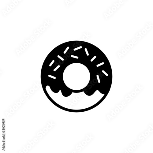 Doughnut vector icon in outline  black flat shape on white background