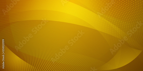 Abstract background made of halftone dots and curved lines in yellow colors