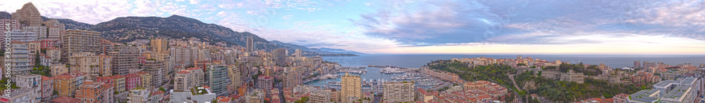 Monaco - April 25th 2020 during coronavirus lockdown.
HDR Panorama taken from drone