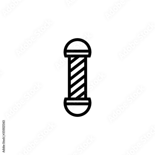 Barbershop icon symbol in linear, outline style isolated on white background