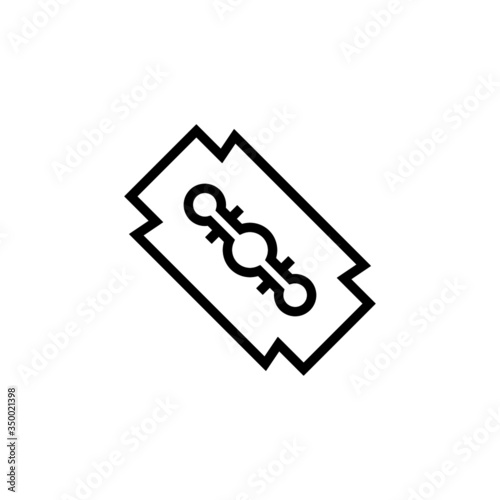 Razor blade icon symbol in linear, outline style isolated on white background