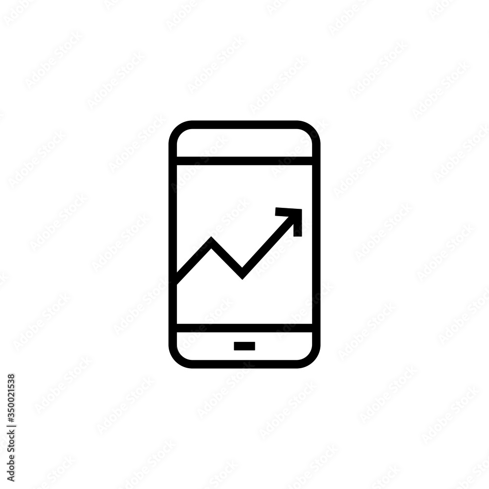 Mobile traffic icon symbol in linear, outline style isolated on white background Mobile traffic icon symbol in linear, outline style isolated on white background