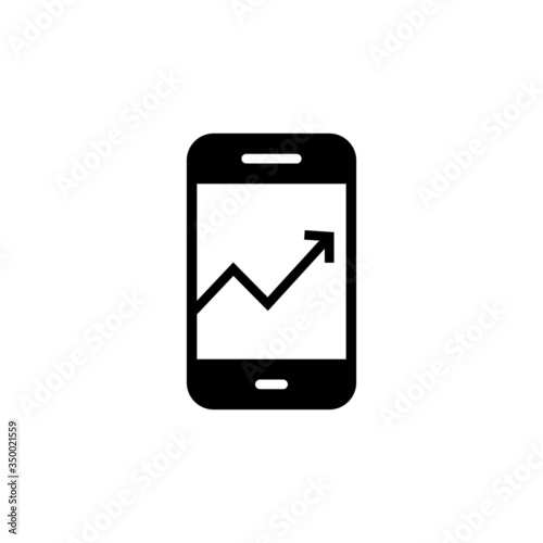 Mobile traffic icon symbol in black flat shape design isolated on white background