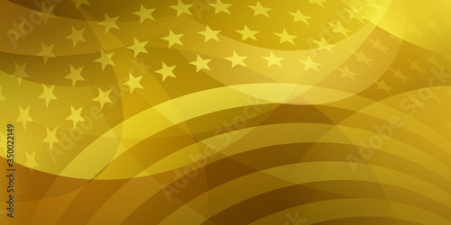 USA independence day abstract background with elements of the american flag in yellow colors