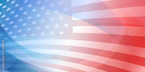 USA independence day abstract background with elements of the american flag in red and blue colors