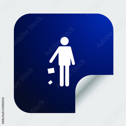 trash can prohibited logo icon or sticker for public area