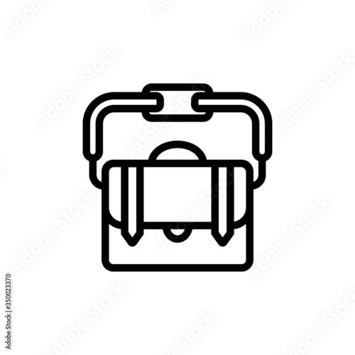 Safari bag icon symbol in linear, outline style isolated on white background
