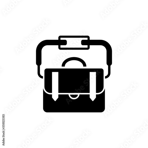 Safari bag icon symbol in black flat shape design isolated on white background