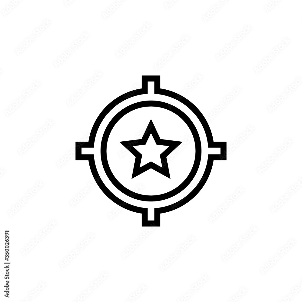 Mission icon star in linear, lineout icon style isolated on white background Mission icon star in linear, lineout icon style isolated on white background