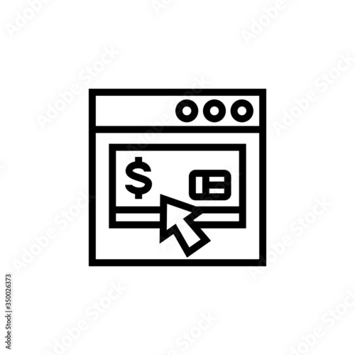 Online payment icon in linear, lineout icon style isolated on white background