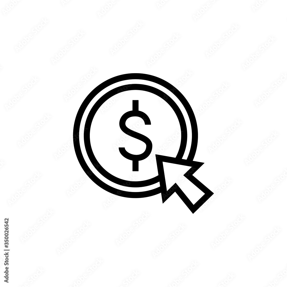 PPC icon in linear, lineout icon style isolated on white background PPC icon in linear, lineout icon style isolated on white background