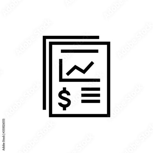 Business data icon in linear, lineout icon style isolated on white background