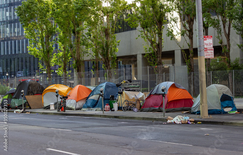 Homeless in San Francisco sheltering in place during the COVID-19 pandemic photo