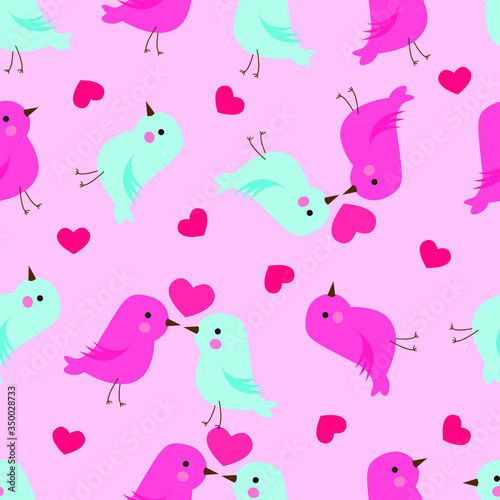 Illustration Vector Graphic of Animal Bird Love Seamless Pattern © Lizstudio