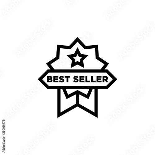 Best seller vector icon in linear  outline style isolated on white background