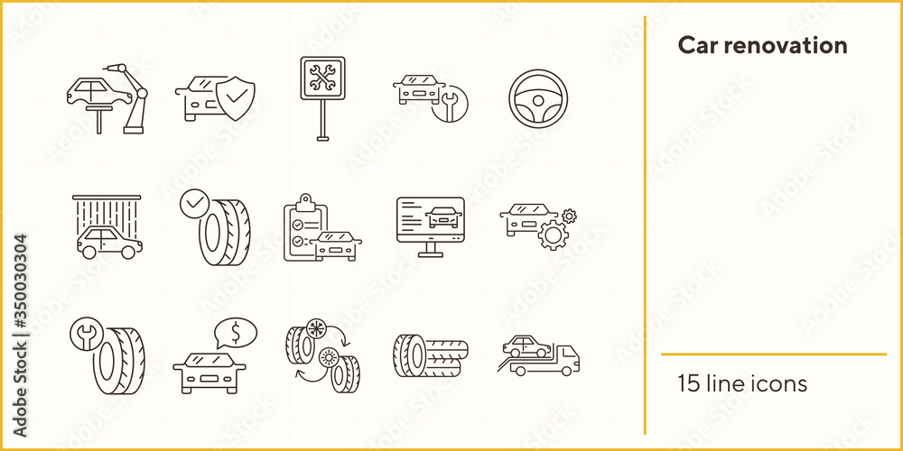 Fotografie Car renovation icons