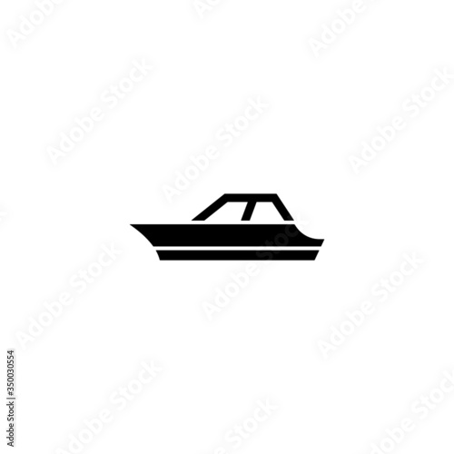 Motorboat vector icon in black flat shape design isolated on white background 