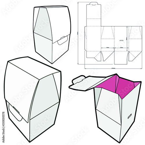 Simple Box With Two-Height Divider (Internal measurement 12x11+20 cm) and Die-cut Pattern. The .eps file is full scale and fully functional. Prepared for real cardboard production.