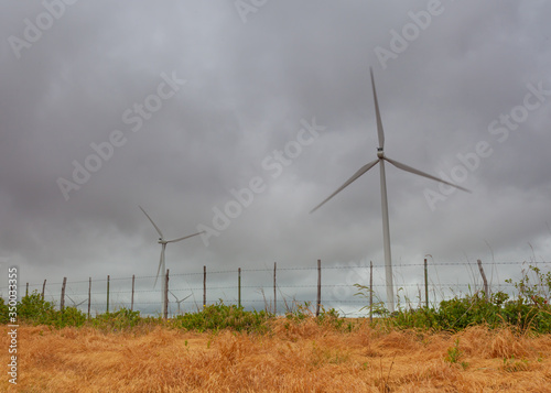 wind turbines in the field, power energy generator  © Alyh M