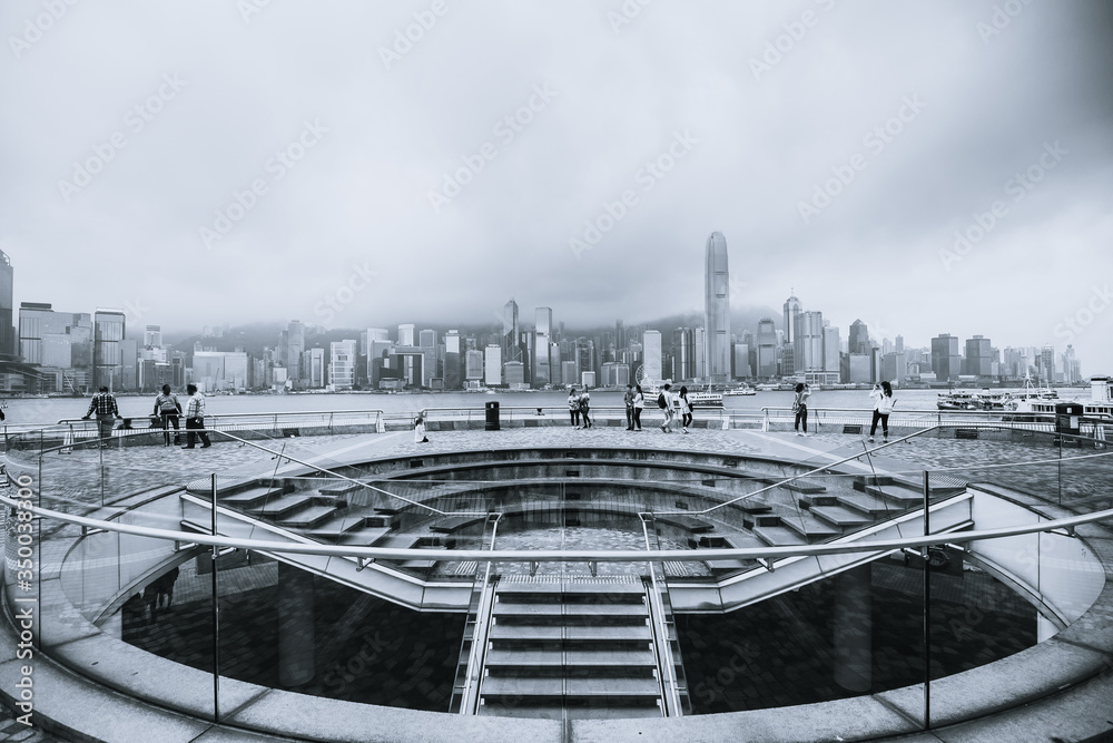 Hong Kong Cityscape; Hong Kong Landscape with black and wite style