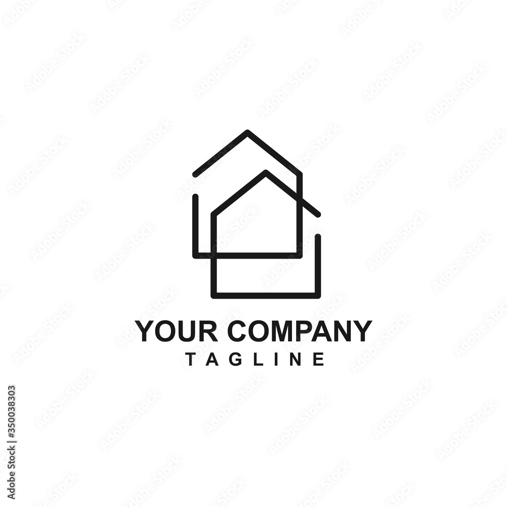 simple line art real estate, property assets, and house logo and vector icon simple line art real estate, property assets, and house logo and vector icon