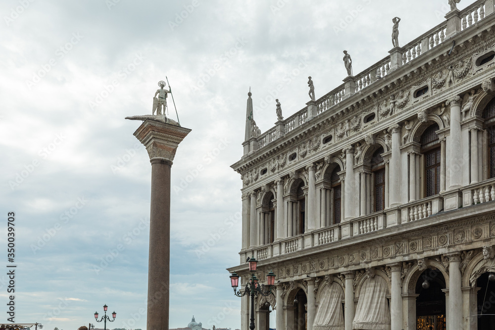 St. Mark's Square Architectural Building and Statue Venice Italy