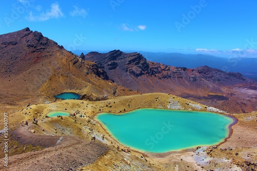 Picturesque Emerald Lake at the Volcanic Plateau of Tongariro Crossing in New Zealand