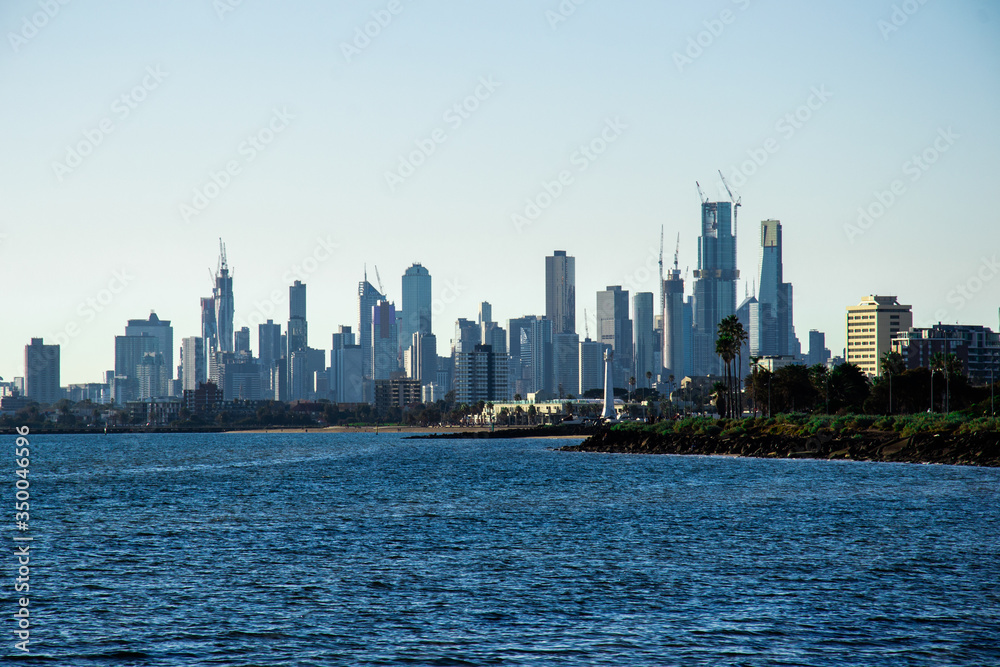 Beautiful melbourne city with ocean