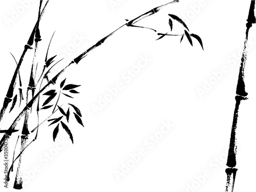 水墨画タッチの竹フレーム