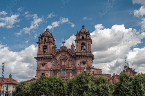 Colonial Church Cathedral European style in Peru,Cusco.