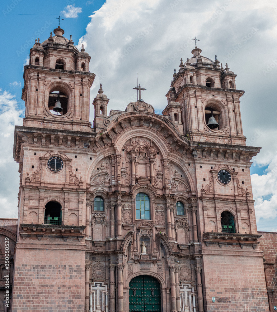 Colonial Church Cathedral European style in Peru,Cusco