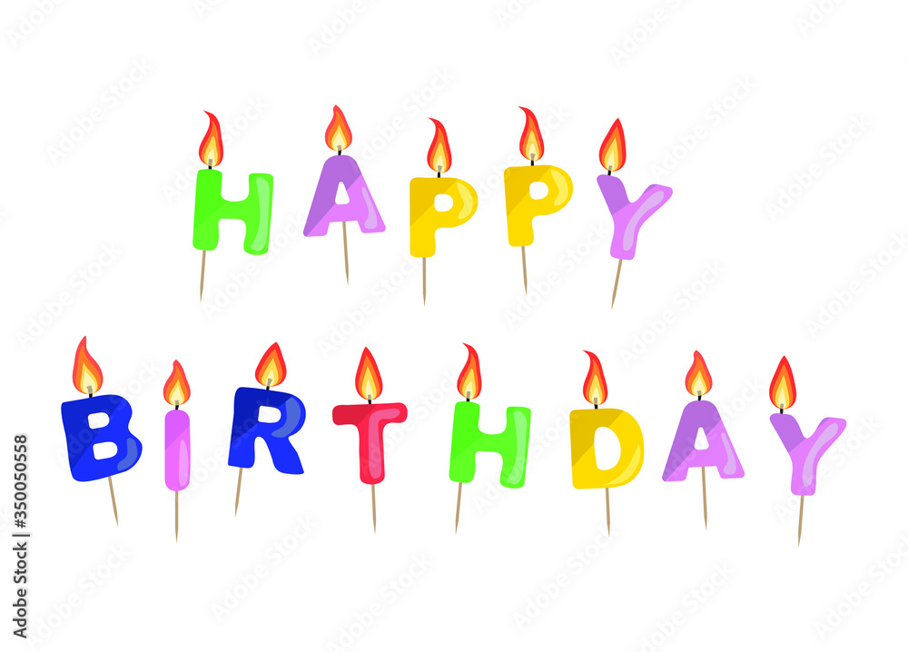 Happy Birthday candles vector illustration