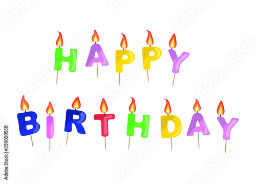 Happy Birthday candles vector illustration