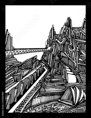 Textured City, New Atlantis. Original Art by SnoWalker
