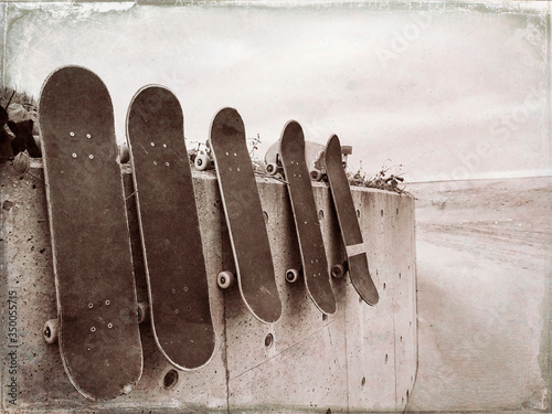 vintage skatebording black sunday beach