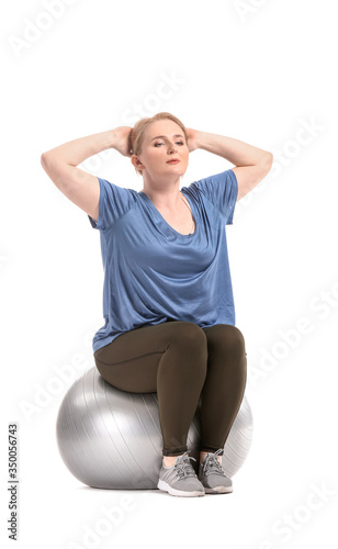 Woman with excess weight tr...